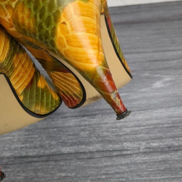 Vintage J Renee Leather Snake Skin Reptile Print Pump Heel Size 8.5 N Glam - Picture 4 of 11